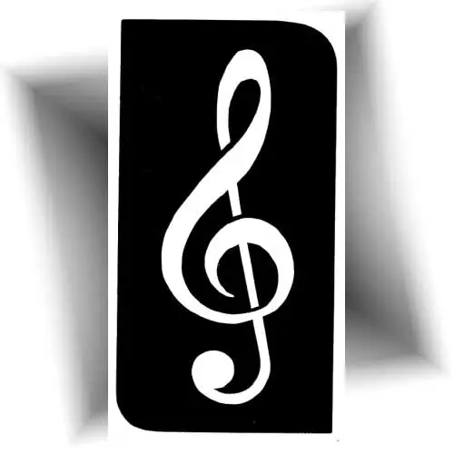 Pochoir clé de sol, un stencil adhésif pour créer des tatouages éphémères sur la peau, idéal pour les événements musicaux et festifs !