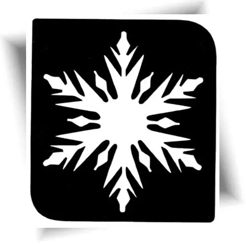 Un pochoir adhésif représentant une étoile de Noël, idéal pour créer des tatouages pailletés scintillants en or ou en argent pour les fêtes de fin d'année.