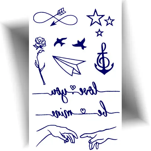Tatouages Jagua – Love You : choisissez parmi 12 motifs, du symbole de l’infini à la rose romantique, pour changer votre look !