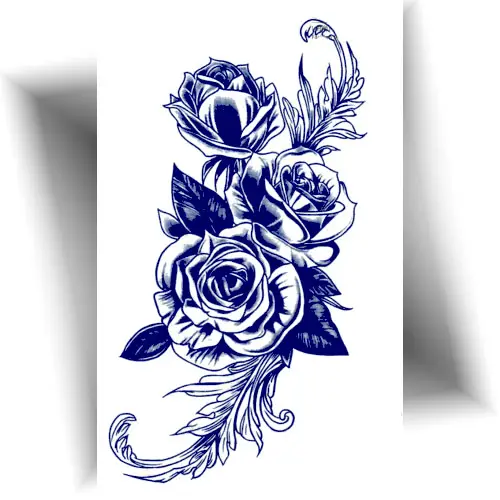 Tatouage éphémère jagua - rose, couleur bleu nuit, dure de 8 à 15 jours.