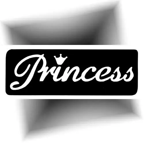 Pochoir adhésif pour tatouage éphémère princesse — idéal pour réaliser des tatouages pailletés destinés aux petites filles, parfait pour les fêtes et animations.