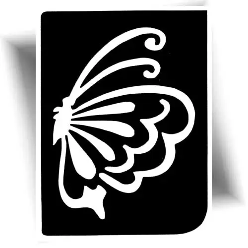 Pochoir tatouage éphémère joli papillon, à personnaliser avec des paillettes ou de l'encre cosmétique.