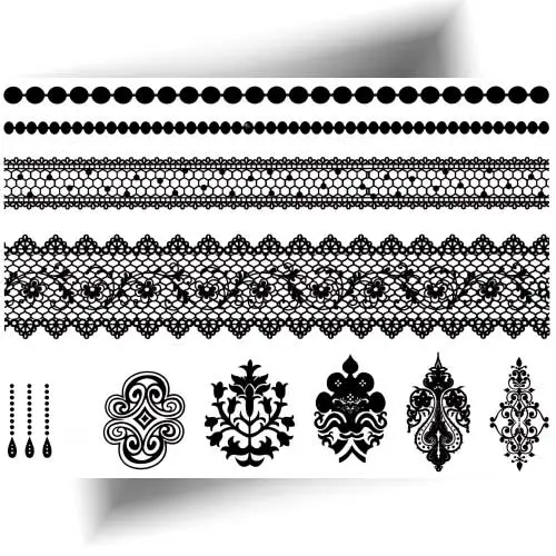 Tatouage éphémère jarretière dentelle fine en noir, facile à appliquer avec de l'eau et à retirer avec de l'huile. Idéal pour un look glamour !